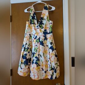 J. Crew Sateen V-Neck Dress In Floral Size 6